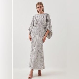 Karen Millern Kimono Sleeve Embellished Maxi Dress